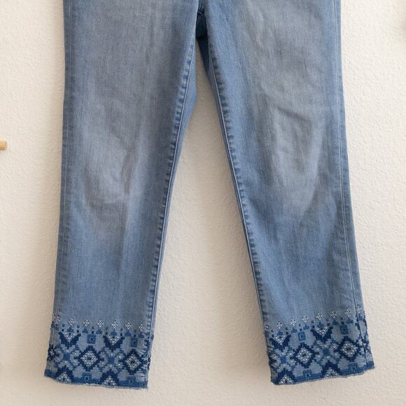 Lauren Ralph Lauren Blue Embroidered Cropped Denim Jeans Size 2 - Picture 3 of 6